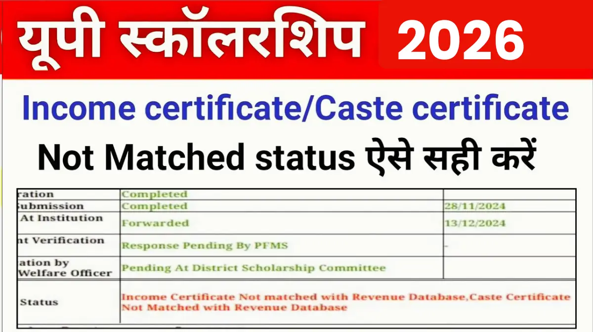 UP Scholarship Income Certificate Not Matched Problem